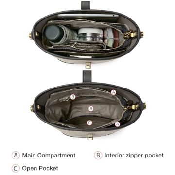 FOXLOVER Elegant Small Bucket Handbag for Women