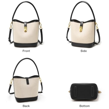 FOXLOVER Elegant Small Bucket Handbag for Women