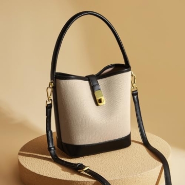 FOXLOVER Elegant Small Bucket Handbag for Women