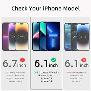Ruwa Privacy Screen Protector for iPhone 13/13 Pro/14 [2-Pack] with Easy Installation Kit