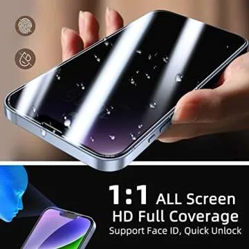 Ruwa Privacy Screen Protector for iPhone 13/14 Ultra HD