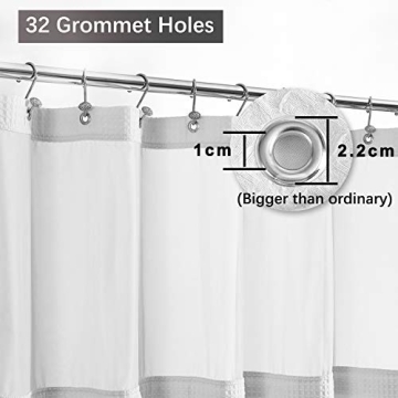 Luxury Hotel Style Shower Curtain with Snap-in Liner