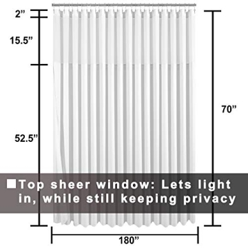 Luxury Hotel Style Shower Curtain with Snap-in Liner