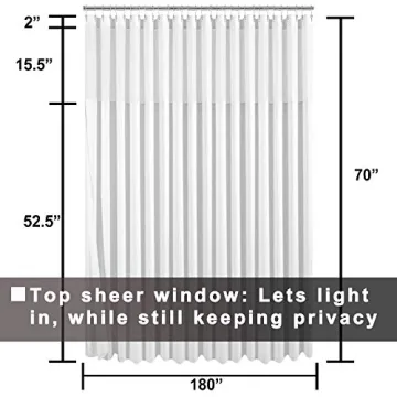 Luxury Hotel Style Shower Curtain with Snap-in Liner