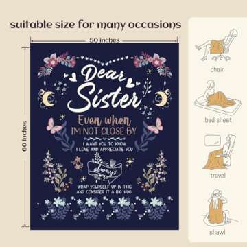BeneCharm Sister Gifts Blanket, Sisters Gifts from Sister on Mother's Day, Blanket Present for Siste...