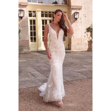 Stunning Mermaid Wedding Dress Customizable Fit for Brides