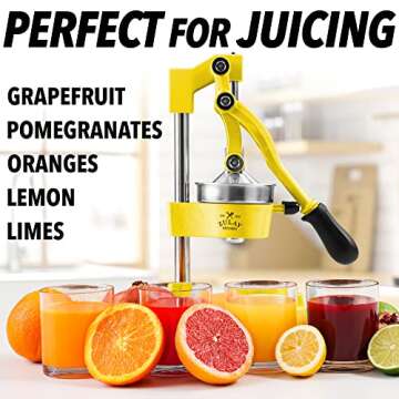 Zulay Kitchen Cast-Iron Orange Juice Squeezer - Heavy-Duty Citrus Juicer with Easy Cleanup