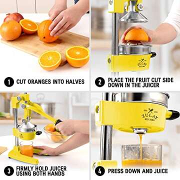 Zulay Kitchen Cast-Iron Orange Juice Squeezer for Fresh Juice