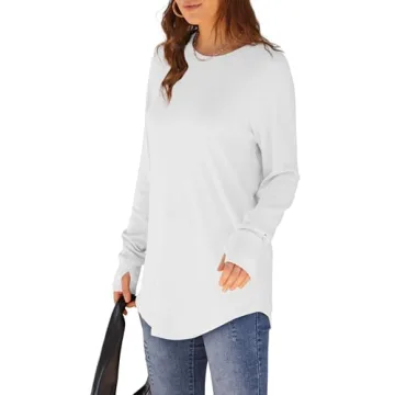 White Long Sleeve Yoga Tops for Women 2024