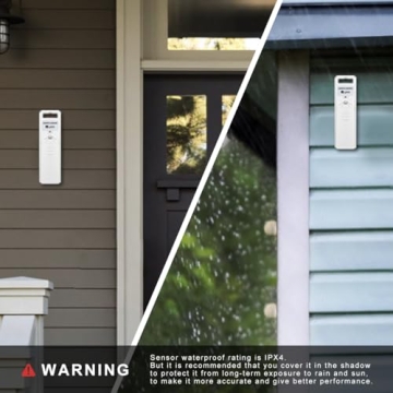 Indoor Outdoor Thermometer & Hygrometer with Backlight Display