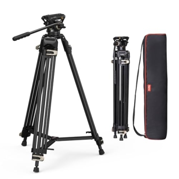 SmallRig AD-01 Video Tripod, 73" Heavy Duty Tripod with 360 Degree Fluid Head and Quick Release Plat...