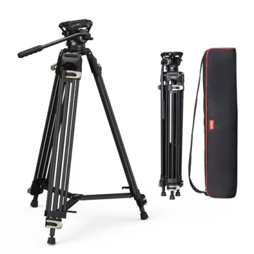 SmallRig AD-01 Video Tripod, 73" Heavy Duty Tripod with 360 Degree Fluid Head and Quick Release Plat...