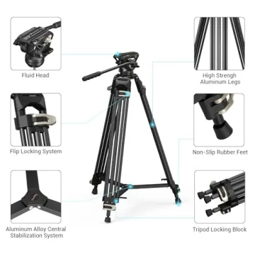 SmallRig AD-01 Video Tripod - 73" Heavy Duty Tripod Perfect for Filmmakers