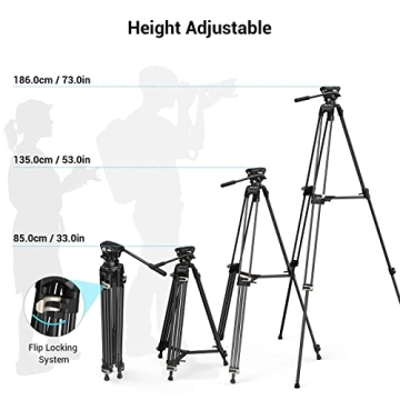 SmallRig AD-01 Video Tripod - 73" Heavy Duty Tripod Perfect for Filmmakers