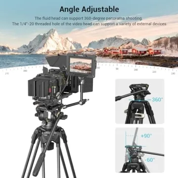 SmallRig AD-01 Video Tripod - 73" Heavy Duty Tripod Perfect for Filmmakers