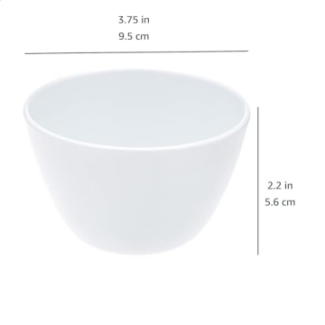 8 oz Round Melamine Bowl Set - 6 White Bowls