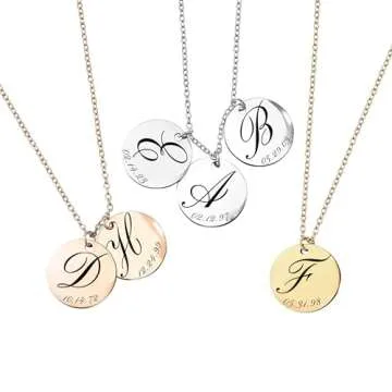 Personalized Initial Necklace for Women Valentines Gifts for Mom, Custom Kids Name Jewelry, Unique Gifts for Teen Girls, Birthdays, and Holidays -LCN-ID