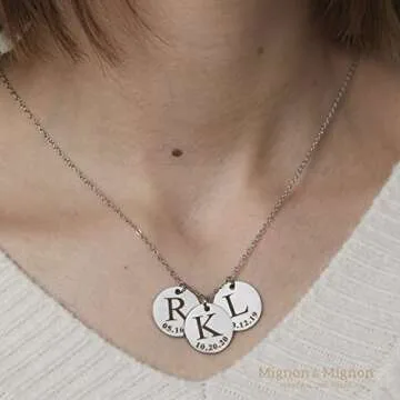 Personalized Initial Necklace for Women Valentines Gifts for Mom, Custom Kids Name Jewelry, Unique Gifts for Teen Girls, Birthdays, and Holidays -LCN-ID