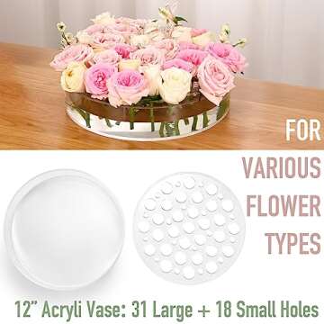 GIVMOR Acrylic Flower Vase - Elegant & Durable Floral Centerpiece