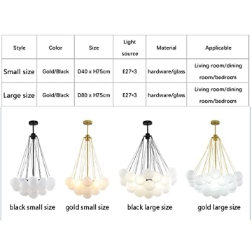 LITFAD Modern White Glass Chandelier for Living Space