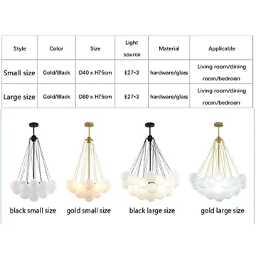 LITFAD Modern White Glass Chandelier for Living Space