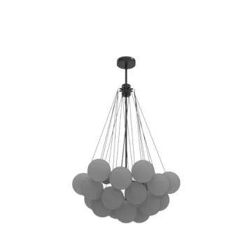 LITFAD Modern White Glass Chandelier for Living Space