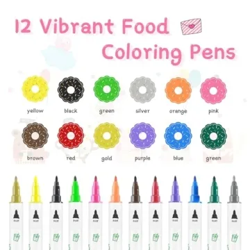 12Pcs Double-Sided Edible Markers for Cake Cookie Decorating