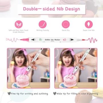 12Pcs Double-Sided Edible Markers for Cake Cookie Decorating