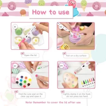 12Pcs Double-Sided Edible Markers for Cake Cookie Decorating