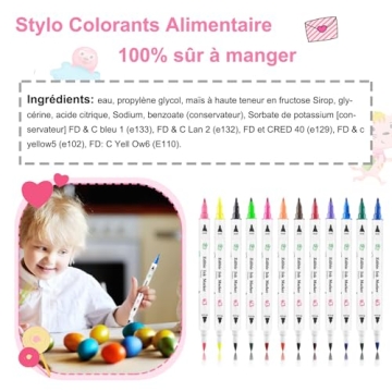 12Pcs Double-Sided Edible Markers for Cake Cookie Decorating