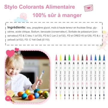 12Pcs Double-Sided Edible Markers for Cake Cookie Decorating