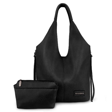 Montana West Black Tote Hobo Bag Stylish Functional Vegan Leather