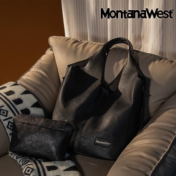 Montana West Black Hobo Bag Stylish Vegan Leather Tote