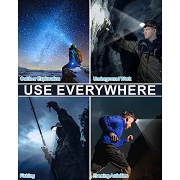 MAFSEUT Rechargeable Headlamp, 8 LED 18000 High Lumen Bright Headlamp with Red Light, IPX4 Waterproof USB Headlight, Head Lamp, 8 Modes for Outdoor Running Hunting Hiking Camping Gear