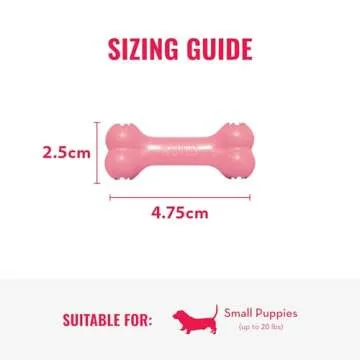 KONG Puppy Goodie Bone - Stuffable Natural Rubber Chew Toy for Small Dogs & Teething Puppies - Pink