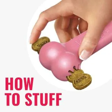 KONG Puppy Goodie Bone - Stuffable Natural Rubber Chew Toy for Small Dogs & Teething Puppies - Pink