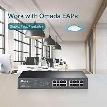 TP-Link TL-SG1016PE | 16 Port Gigabit PoE Switch | Easy Smart Managed | 8 PoE+ Ports @150W | Plug & Play | Sturdy Metal w/ Shielded Ports | QoS, Vlan, IGMP & LAG | 3 Year Manufacturer Warranty
