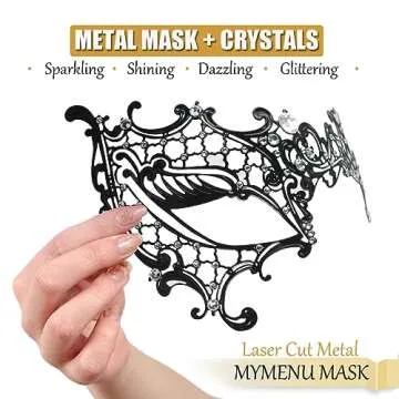 MYMENU Stylish Rhinestone Venetian Masquerade Mask