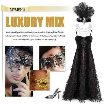 MYMENU Stylish Rhinestone Venetian Masquerade Mask