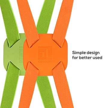 Luggage Straps Bag Bungees for Add a Bag Easy to Travel Suitcase Elastic Strap Belt(Orange)