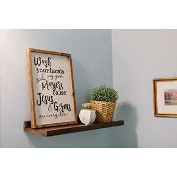 Funny Rustic Bathroom Wall Decor - 12x16 Wood Sign
