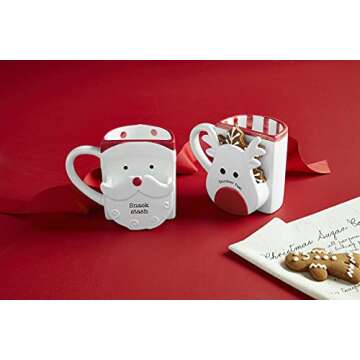 Mud Pie Christmas and Cookie Pocket Mug, Reindeer Fuel, 12 oz