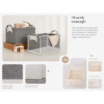 LoforHoney Collapsible Storage Bins with Metal Frames