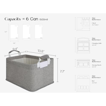 LoforHoney Collapsible Storage Bins with Metal Frames