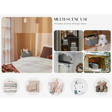 LoforHoney Collapsible Storage Bins with Metal Frames