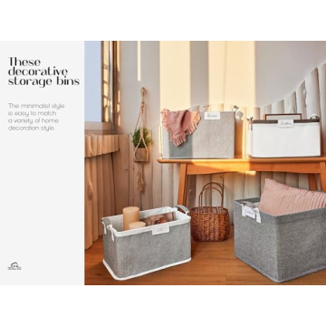 LoforHoney Collapsible Storage Bins with Metal Frames