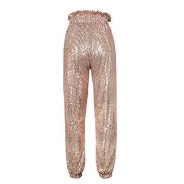 Sparkly Sequin Wide Leg Pants for Women - ALLUMK