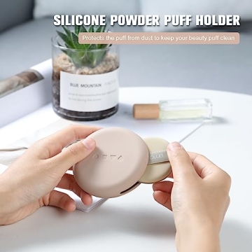 FERYES Silicone Powder Puff Holder for Travel and Makeup