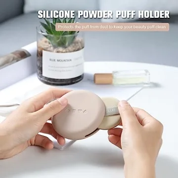 FERYES Silicone Powder Puff Holder for Travel and Makeup