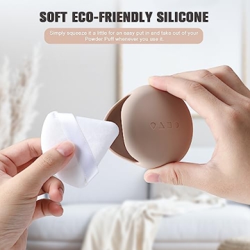 FERYES Silicone Powder Puff Holder for Travel and Makeup